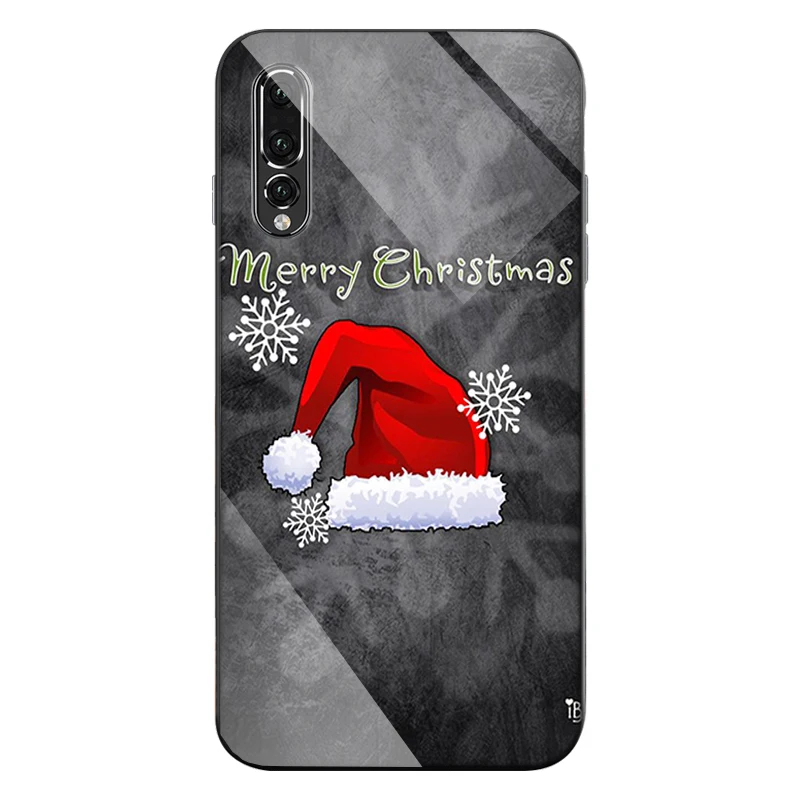Роскошный стеклянный чехол для huawei p30 lite p20 p10 plus nova 4 nova3i Mate20 pro рождественский
