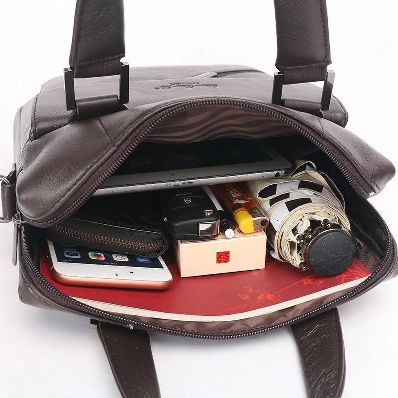 

High Quality Real Cowhide Men Shoulder Handbag Tote Business Bag Genuine Leather Casual Male Messenger Crossbody Briefcase Bags