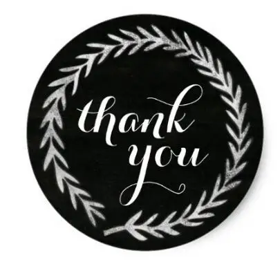

1.5inch Chalkboard Vine Thank You Sticker