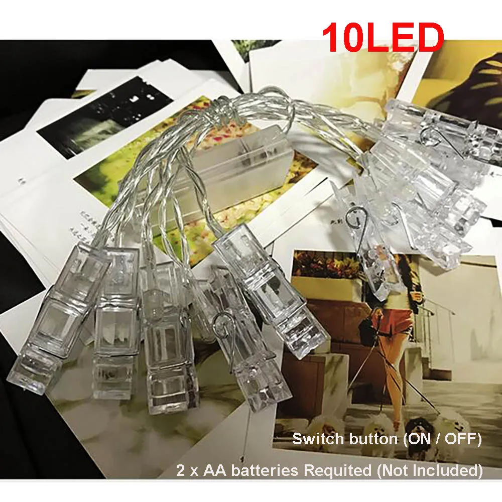 LED Card Photo Clip Lights String Battery Operated 10LED / 20LED | Лампы и освещение