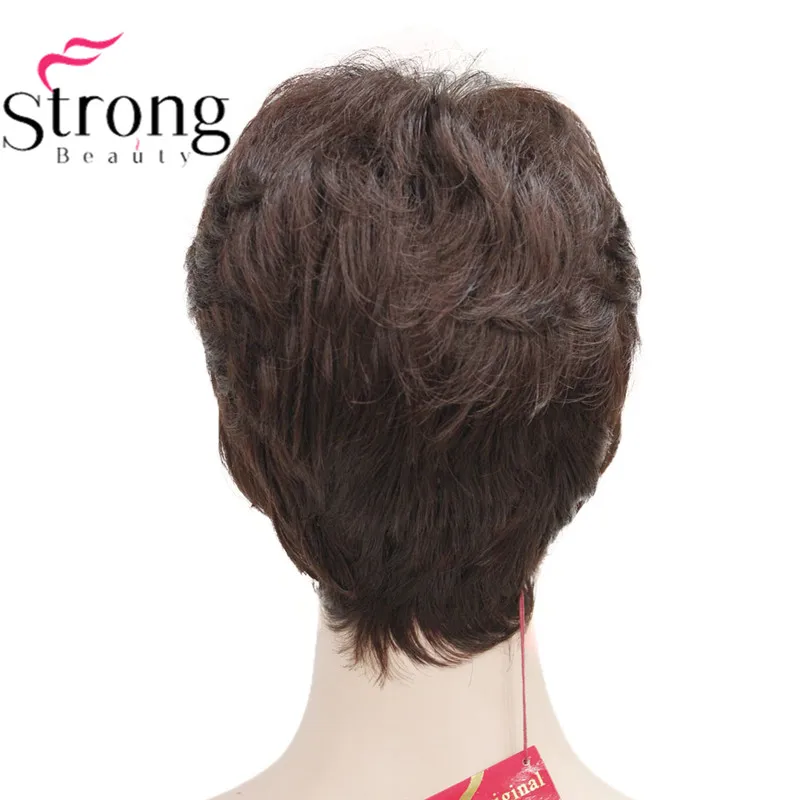 StrongBeauty короткий лохматый слоистый блонд Омбре Классический колпачок полный синтетический парик женские парики - Цвет: 33