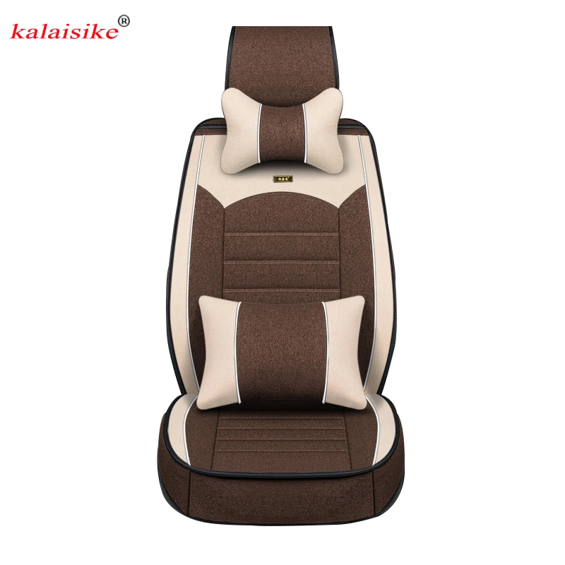 

Kalaisike Flax Universal Car Seat covers for Ssangyong all model Actyon Kyron Rexton korando Tivolan auto styling accessories