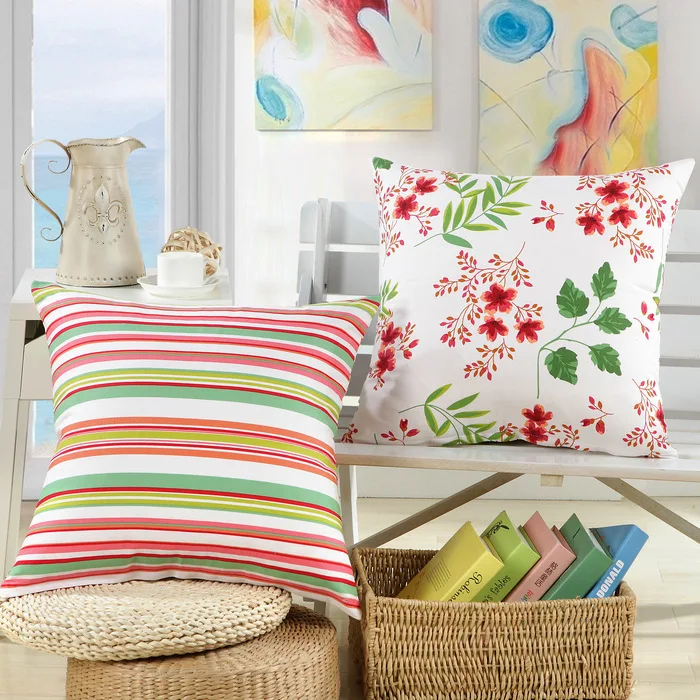 Печатных Цветочные Радуга Полосой Чехлы Домашнего Декора Бросок Наволочка Диван