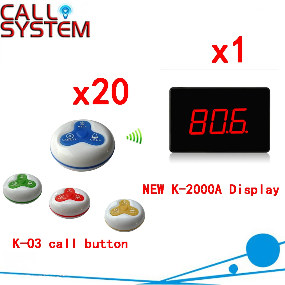 Wireless Call Service System 2016 Newest Strong Signal Restaurant Equipment For Sale( 1 display+20 call button ) | Компьютеры и офис