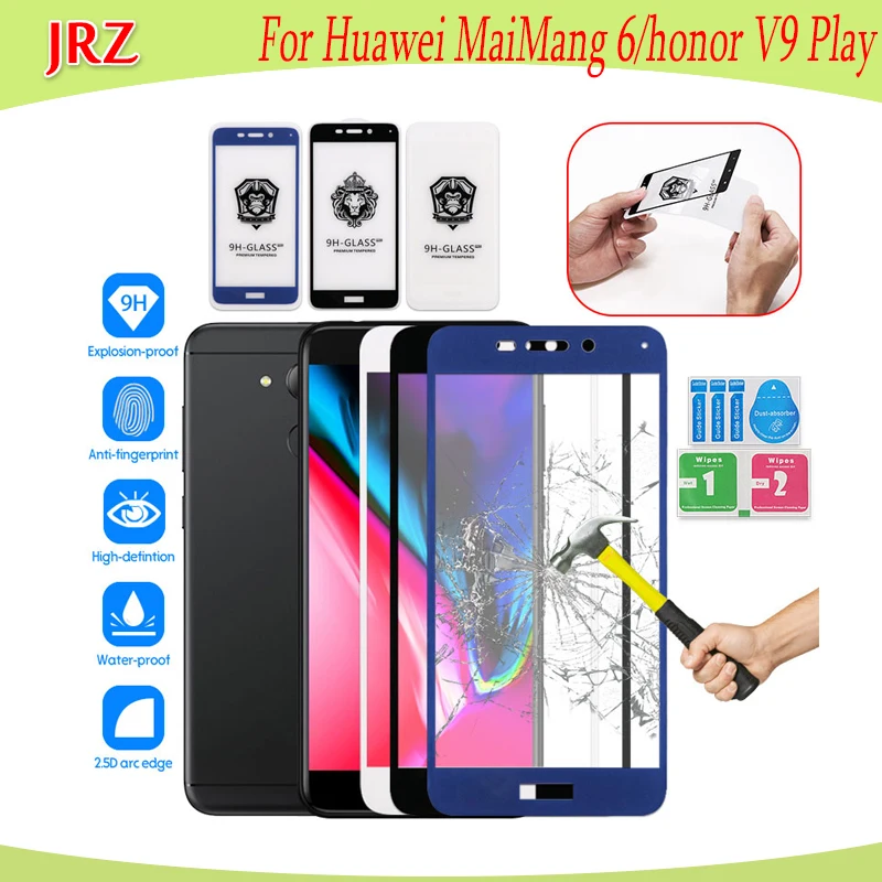 Защитное стекло JRZ Tempered Glass для экрана Huawei Honor V9 Play - простая установка, замена для телефона, рекомендуется для MaiMang 6.