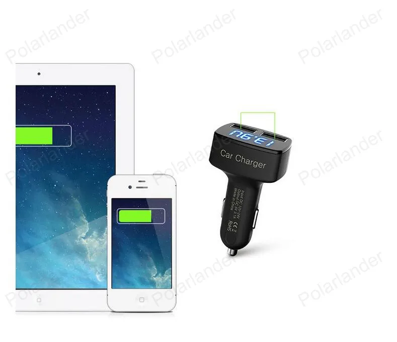 Двойная USB квадратная розетка для автомобильного прикуривателя зарядное