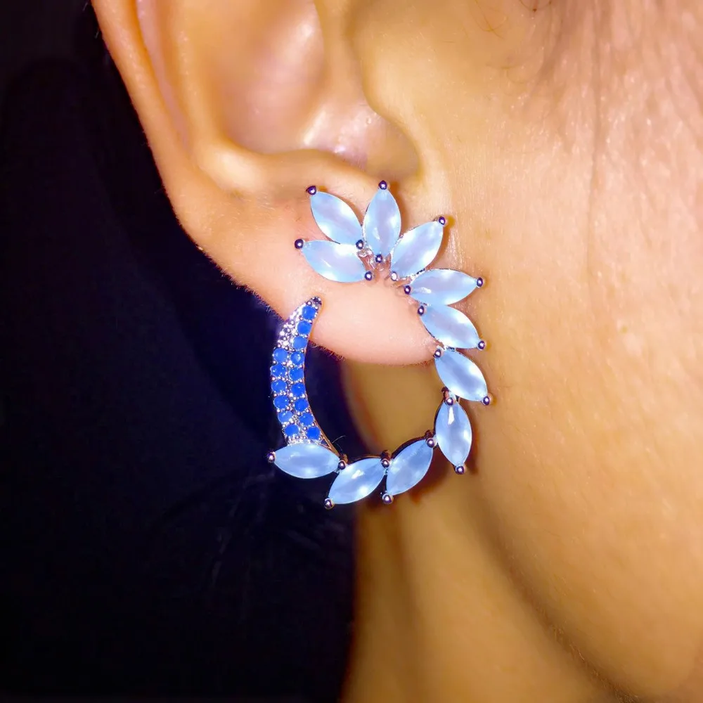 Серьги гвоздики женские медные с фианитом Размер 2 7 * ширина см|fashion stud earrings|stud