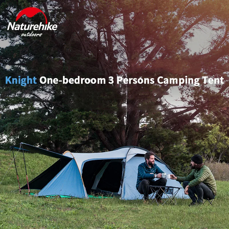 Naturehike Knight UPF50+ палатка для кемпинга, открытый двухслойный Однокомнатный Одноместный зал, самоуправляемая семейная палатка, водонепроницаемая для пикника и путешествий