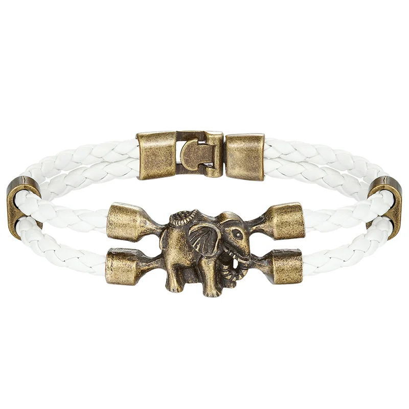 2018 male female Bracelets &amp bangles Infinity Elephant manual multilayer bracelet and retro Leather Bracelet Men Women Jewelry |