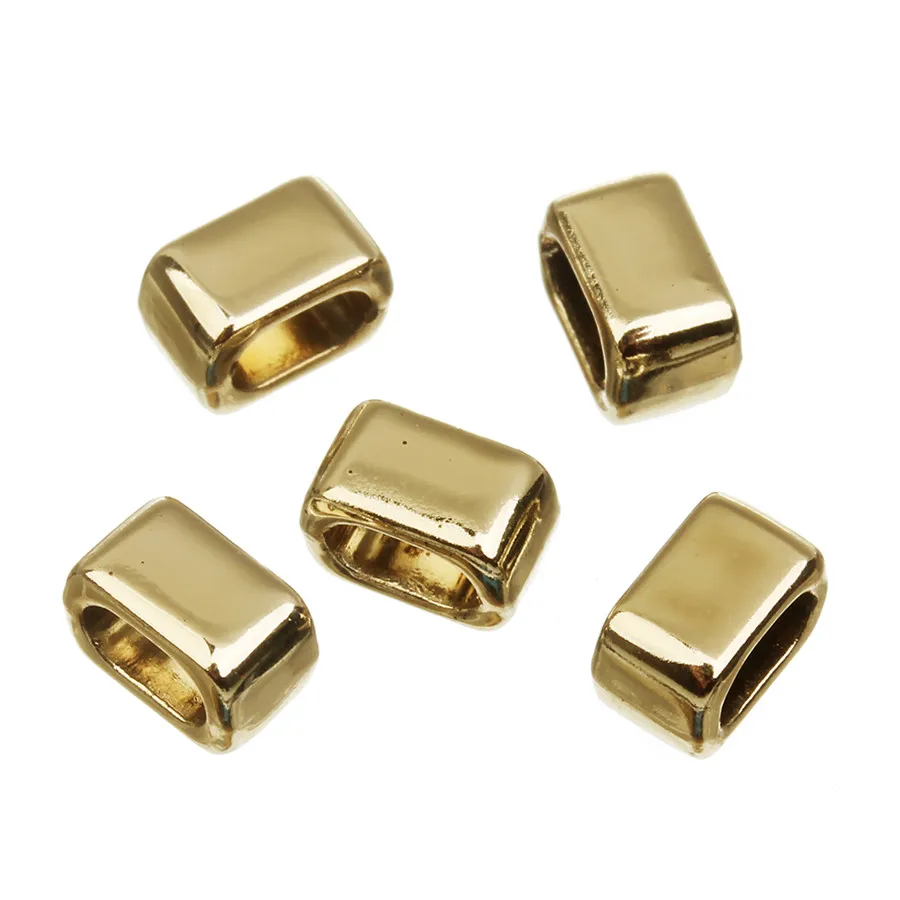 XINYAO 30pcs/lot 5.5X7.5mm Gold Color Square Shape Beads Alloy Metal Perles 3x5mm Big Hole Loose Spacer For Jewelry Making | Украшения и