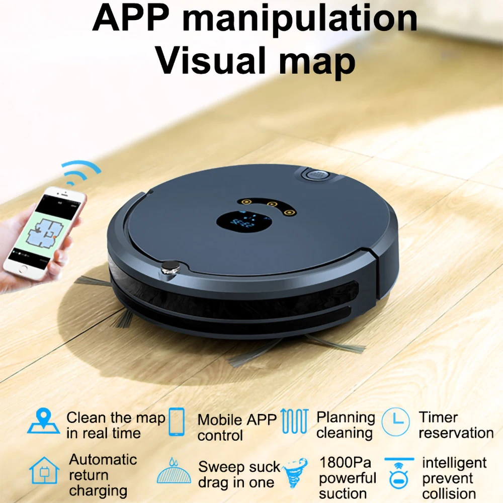Robot Vacuum Cleaner for Home Automatic Sweeping Smart Planned WIFI Mobile APP Control Charge Dust Sterilize Scrubber Floor New | Бытовая