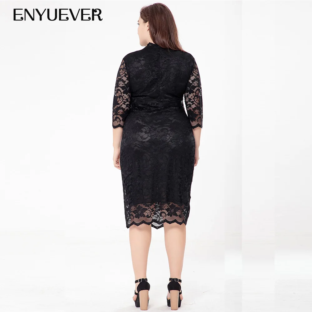 Enyuever плюс Размеры Офисные наряды для Для женщин 5XL 6XL Осень Элегантный Половина