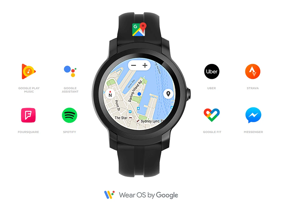 Оригинальные Global Ticwatch E2 износ ОС Google Смарт часы Bluetooth wifi 5ATM водонепроницаемые умные часы пульсометр трекер здоровья