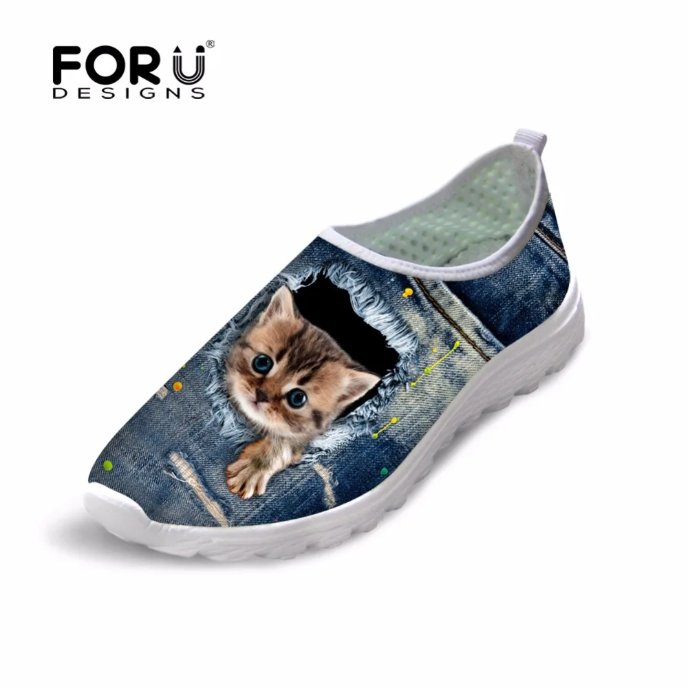 Женские джинсовые туфли на плоской подошве FORUDESIGNS модные летние женские