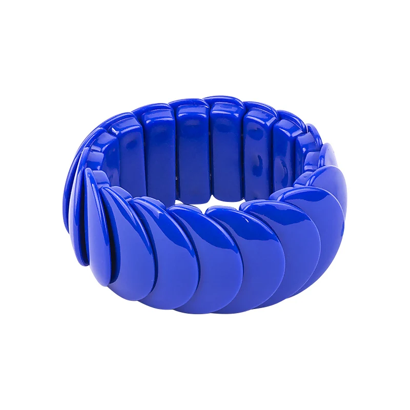 dark blue Классические резиновые манжеты, модные широкие браслеты на запястье для женщин, растягивающийся акриловый браслет, женские очаровательные Простые Вечерние ювелирные изделия - Окраска металла: dark blue