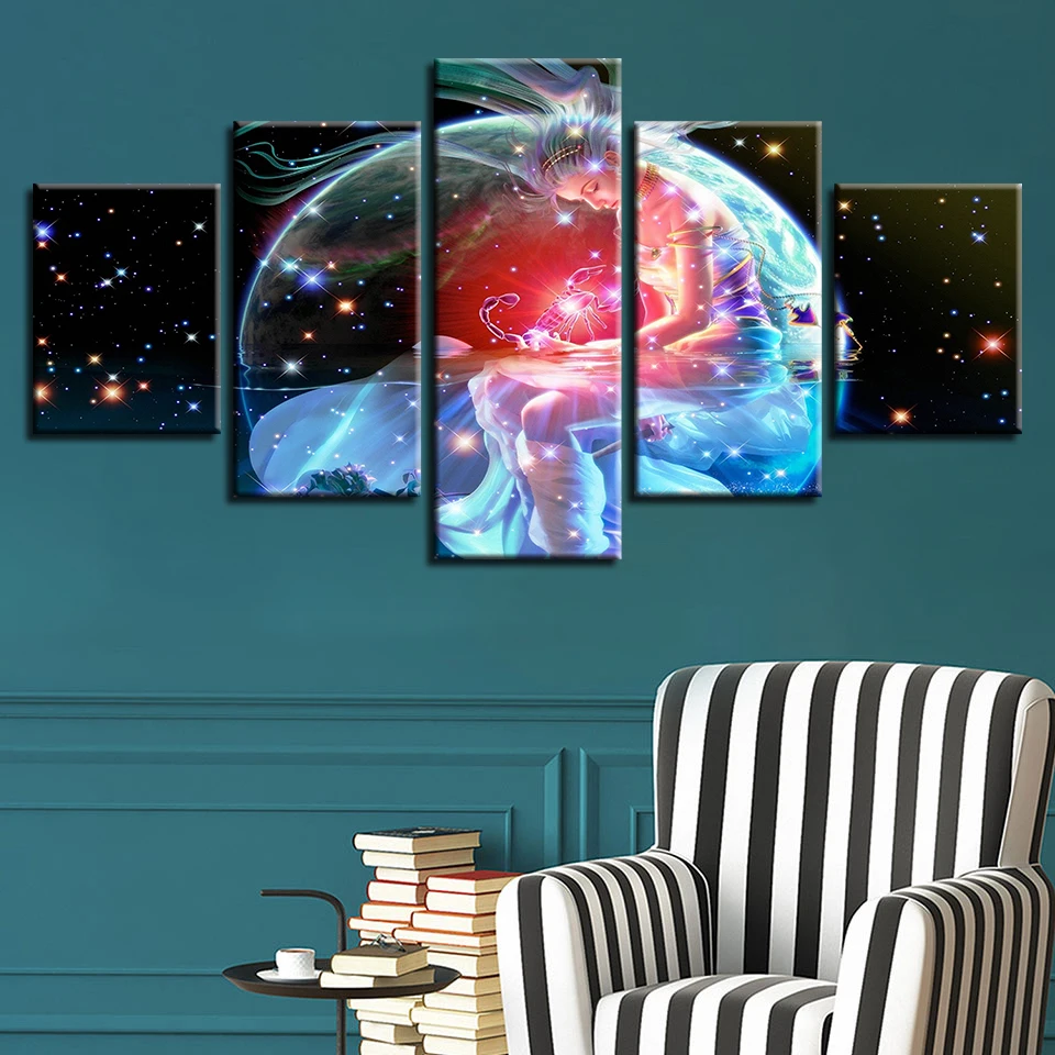 Марко арте импресión decoración dormitorio сравнению pintura 5 пьезо эскорпио Zodiaco astrologia cartel arte
