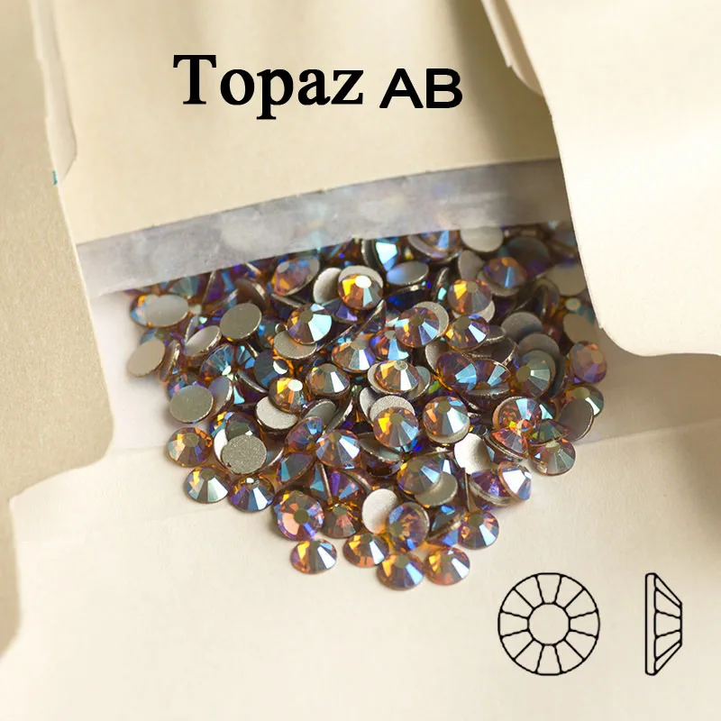 SS16 SS20 AB не горячей фиксации стразы с плоской задней частью стразы кристаллы стразы аксессуары для одежды украшения костюма - Цвет: Topaz AB