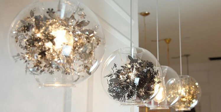 Глобус стекло нержавеющая лампа среда современный подвесной светильник