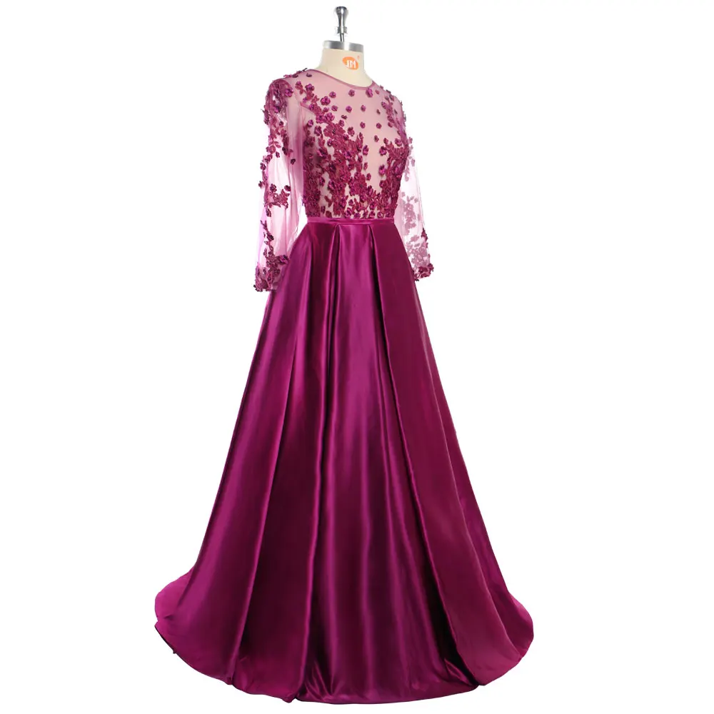 Robe De Soiree 2018 темно фиолетовые кружевные бисерные сексуальные длинные вечерние