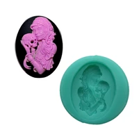 silicone mould lady with skull fondant cake decoration mold sugarcraft resin clay chocolate mould small soap wax plaster mold