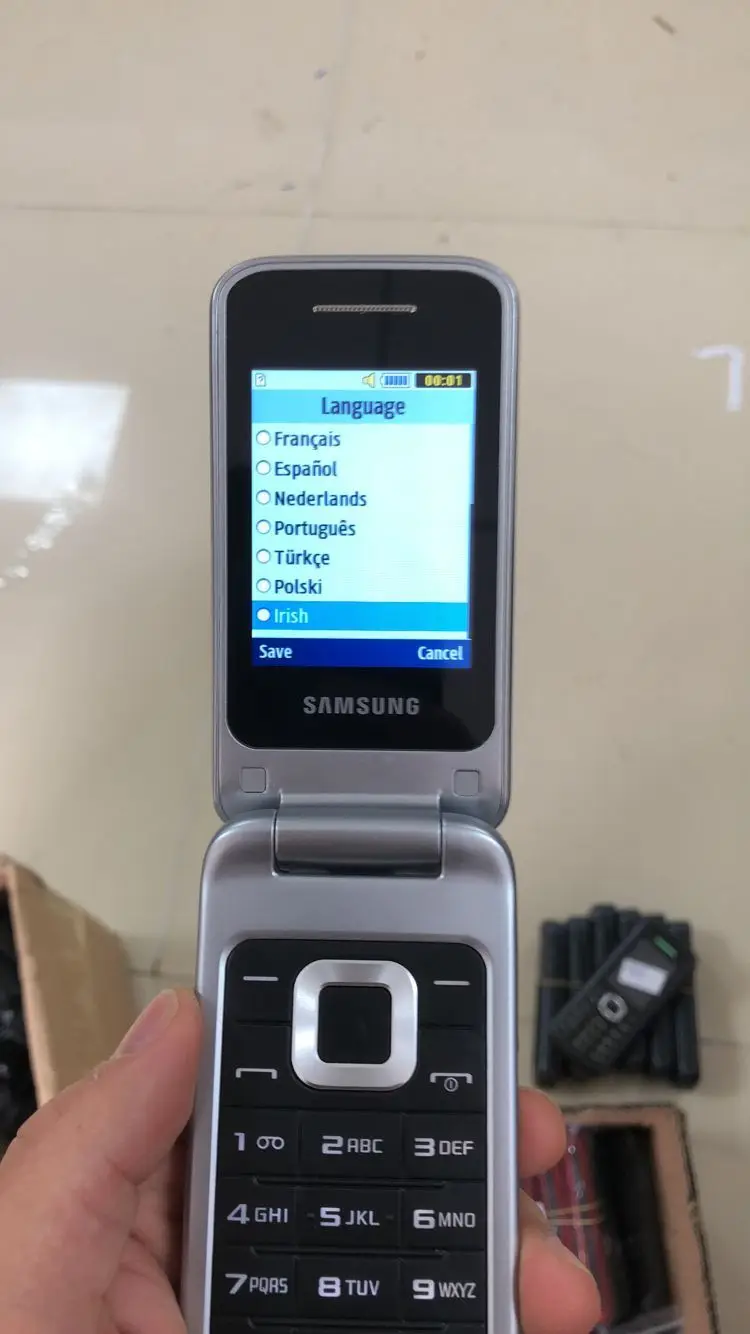 samsung C3520 разблокированный 2,4 дюймов английская клавиатура только 3g WCDMA 1.3MP Флип Мобильный телефон Восстановленный мобильный телефон