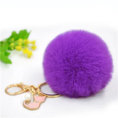 Pom Faux Rabbit меховой брелок милый жемчуг розовый Кот брелок для женщин пушистый помпон брелок, украшение сумки для девочек Подвески Llaveros