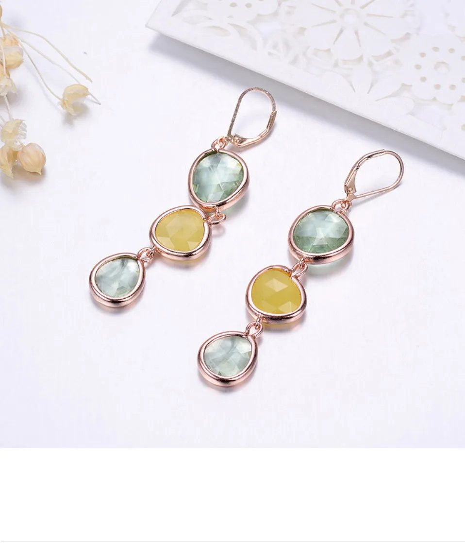 Серьги-капли для женщин, модное ювелирное изделие, цветные длинные висячие серьги с кристаллами из смолы, женские Серьги brincos