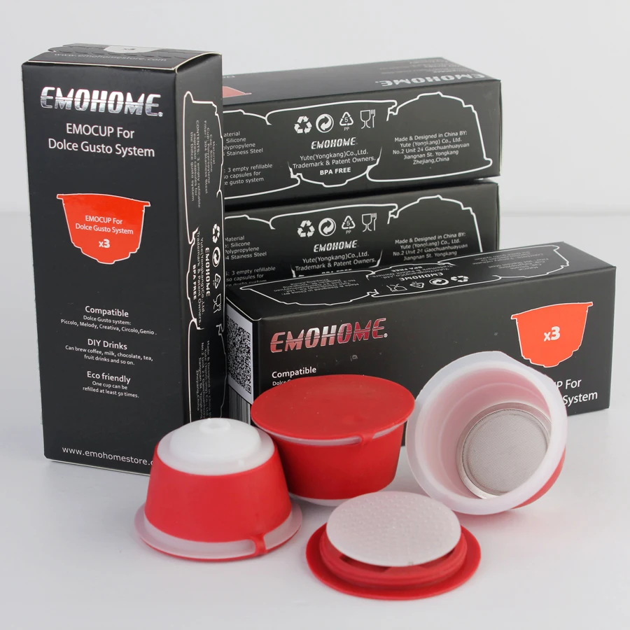 Многоразовые многоразовые кофейные капсулы EMOHOME совместимые с системой Dolce Gusto