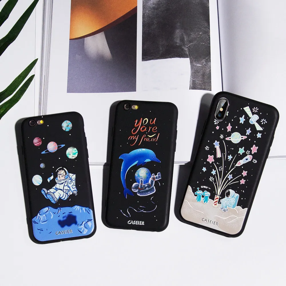 Чехол CASEIER Emboss чехол для iPhone 5 5S SE 6 6S 7 8 Plus мягкий милый из ТПУ X XR XS MAX Funda Couque чехлы