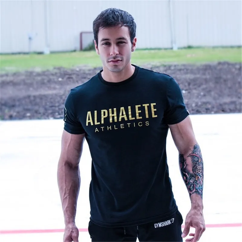 Мужская футболка Alphalete футболки тренажерные залы Фитнес безрукавки для