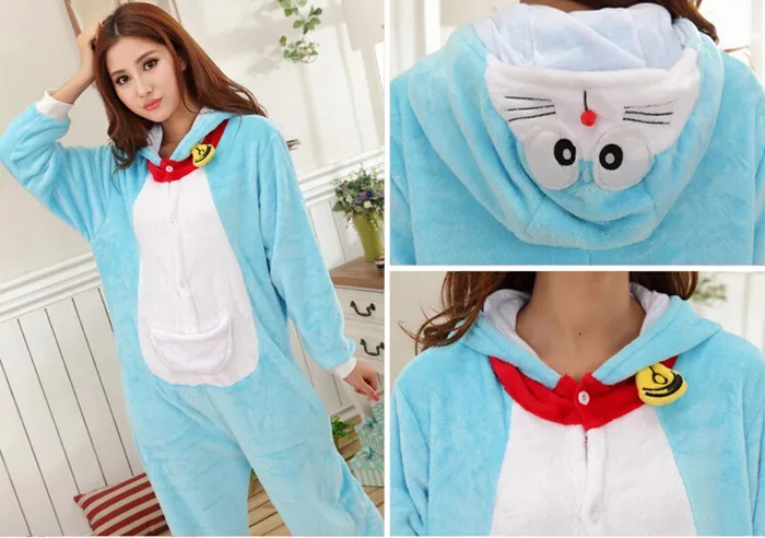Оптовая продажа животных комбинезоны унисекс для взрослых Doraemon Onesie аниме