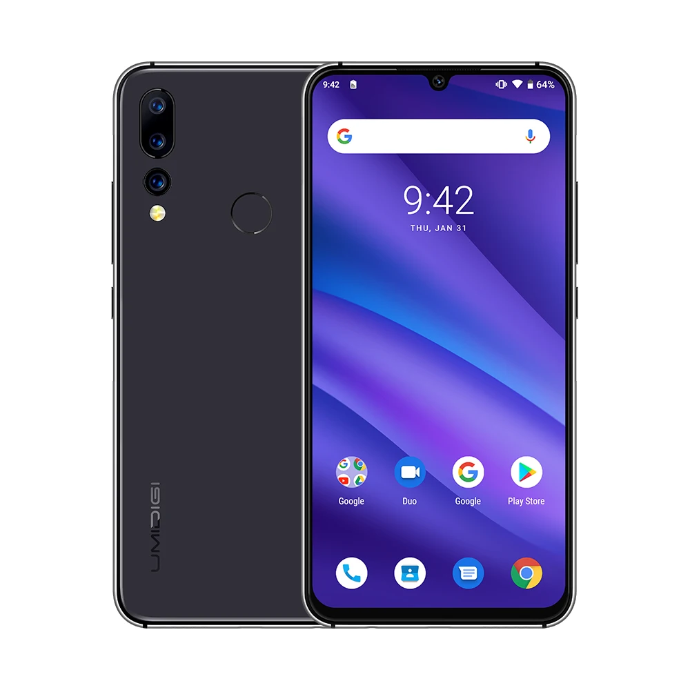 Space Grey Восьмиядерный мобильный телефон UMIDIGI A5 PRO Android 9,0 с глобальной версией, 6,3 'FHD+ 16 МП, тройная камера, 4 Гб ram, мобильный смартфон с двумя sim-картами - Цвет: Space Grey