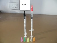 20 sets 1mlcc plastic liquid dispenser manual syringe5 pcs black tip cap0 5 inch needle tip 25g27g30g32g 34 g x 5 pcs