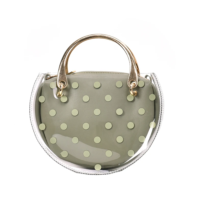 Женская прозрачная сумка-Седло в горошек желеобразная сумка из искусственной