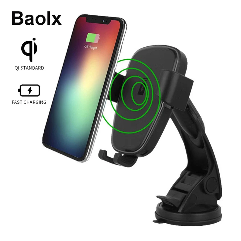 Автомобильное беспроводное зарядное устройство Qi для iPhone X 8 Plus быстрая