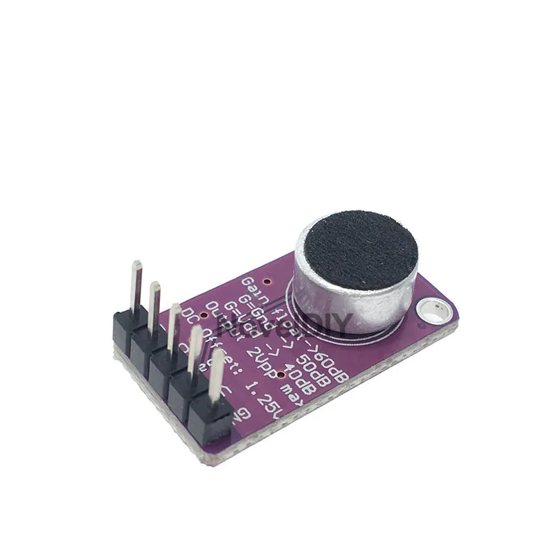 MAX9814 Microphone Amplifier Board Module Auto Gain Max 40dB/50dB/60dB Frequency 20Hz - 20 KHz 2.7V-5.5V With Pins for Arduino |