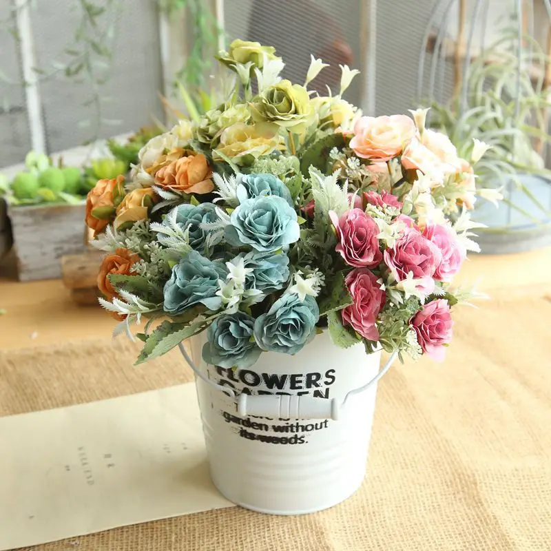 8 Head Artificial Roses Real Touch Coartificial Gorgeous Flower Wedding Fake Flowers For Home Party Decor Valentine's gift | Дом и сад