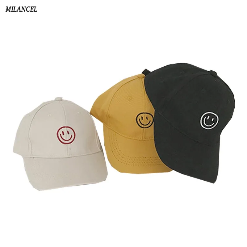 MILANCEL Kids Baseball Caps Smile Face Girls Spring Sun Hat Cotton Sports Style Boys Adjustable for Girl | Детская одежда и обувь