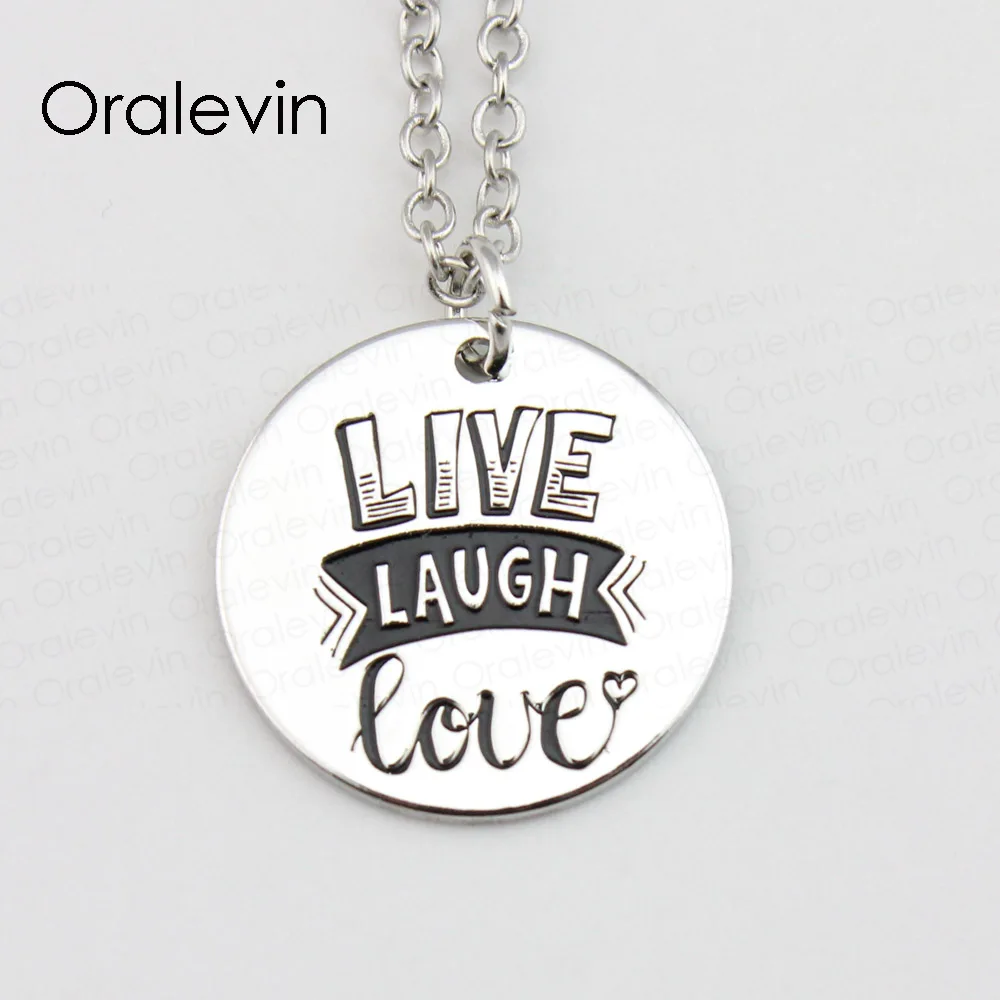 

LIVE LAUGH LOVE Pendant Charms Necklace Gift Jewelry 10Pcs/Lot #LN515