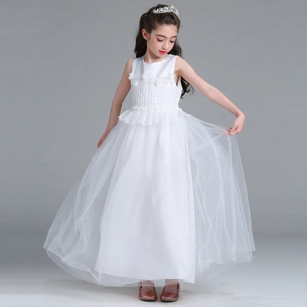 

Hot sales New Kid Lace Girl Dresses Tulle Evening Suit Children Dresses Flower Girls Easter Communion Party Wedding Bridesmaid