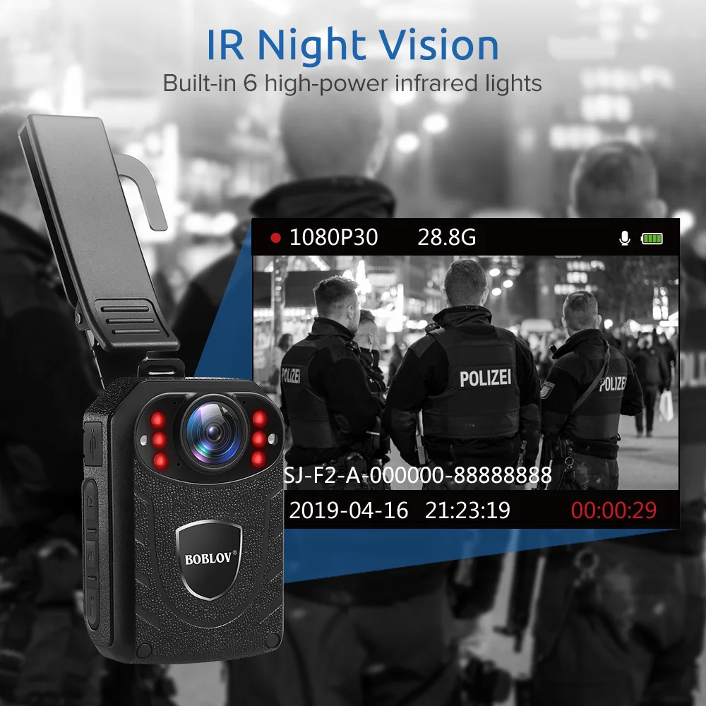 Boblov KJ21 нательная камера HD 1296P DVR видеорегистратор безопасности 170 градусов ИК