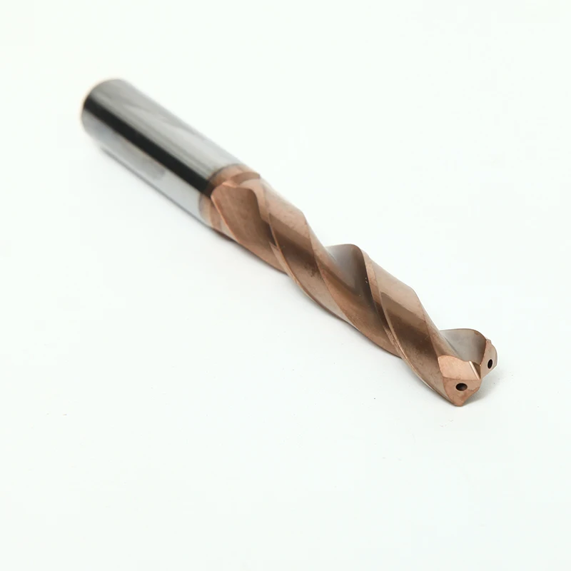 KLOT High Quality HRC65 Coolant Thru Tin Coated Solid Carbide Twist Drill Bit 5xD with 2 Internal Coolants holes 3.3mm-12mm | Инструменты