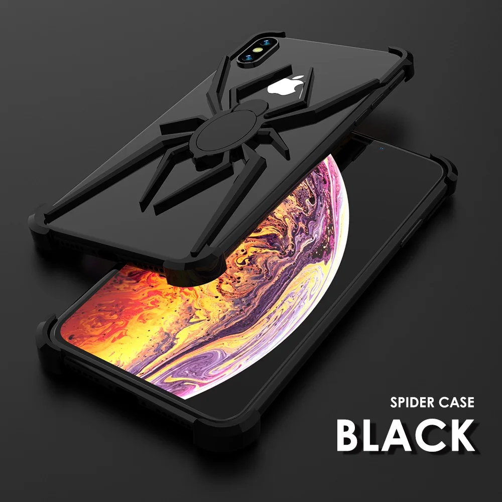 Black Чехол Spider The element stents для Apple iPhone 7 8 Plus, чехол для iPhone x Coque для iPhone Xr X Xs Max, роскошный ударопрочный чехол - Цвет: Black