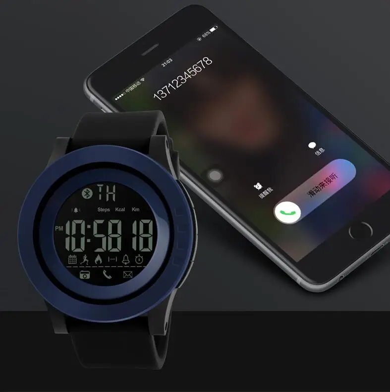 SKMEI мужские умные часы Bluetooth калории шагомер многофункциональные спортивные 50 м