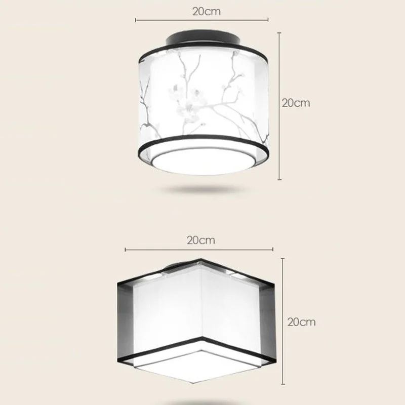 $122.02 Chinese Traditional Style Ceiling Lamp Aisle Bedroom Led Ceiling Lights Fabric Lampshade Home Decor Living Room Light Fixtures