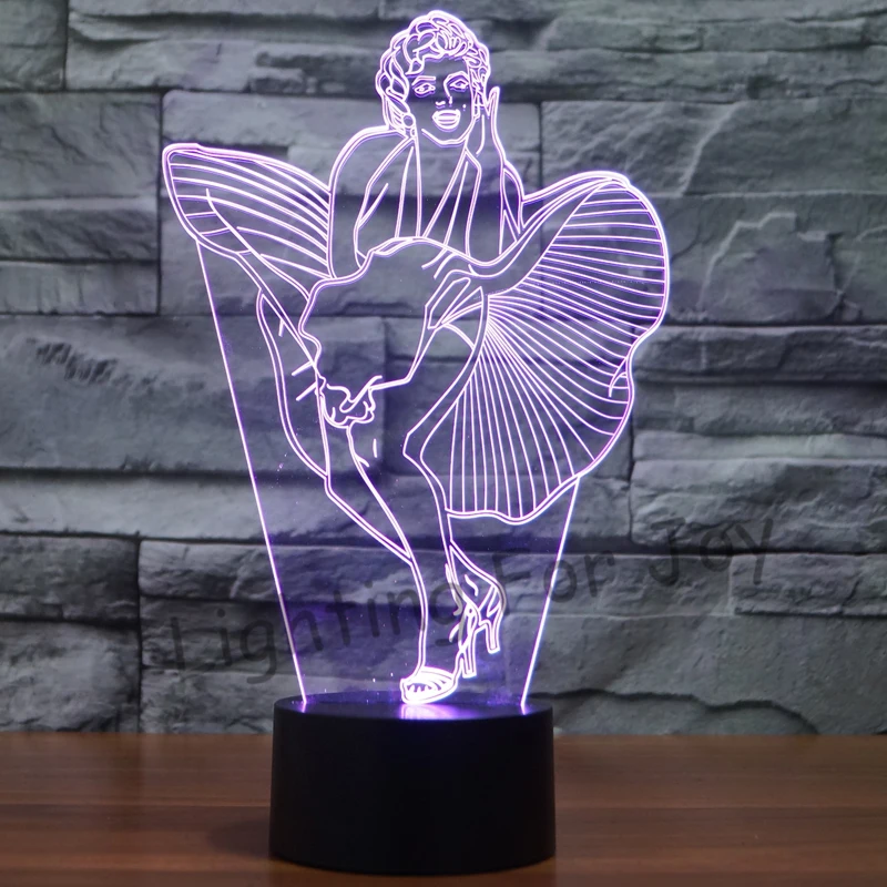 Креативный ночник Мэрилин Монро специальные 3D огни Детская декоративная лампа