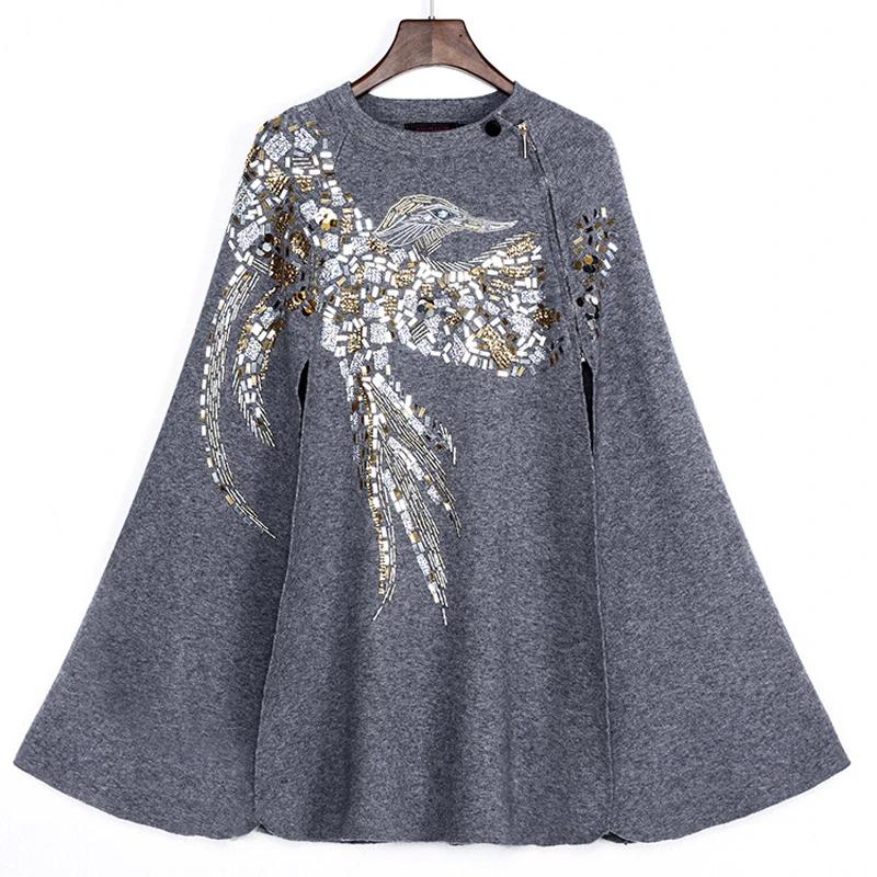 Women Jacket Sale Autumn Winter High Quality 2017 New Runway Coat Women's Stand Collar Luxury Beading Sequin Elegant Knitting | Женская