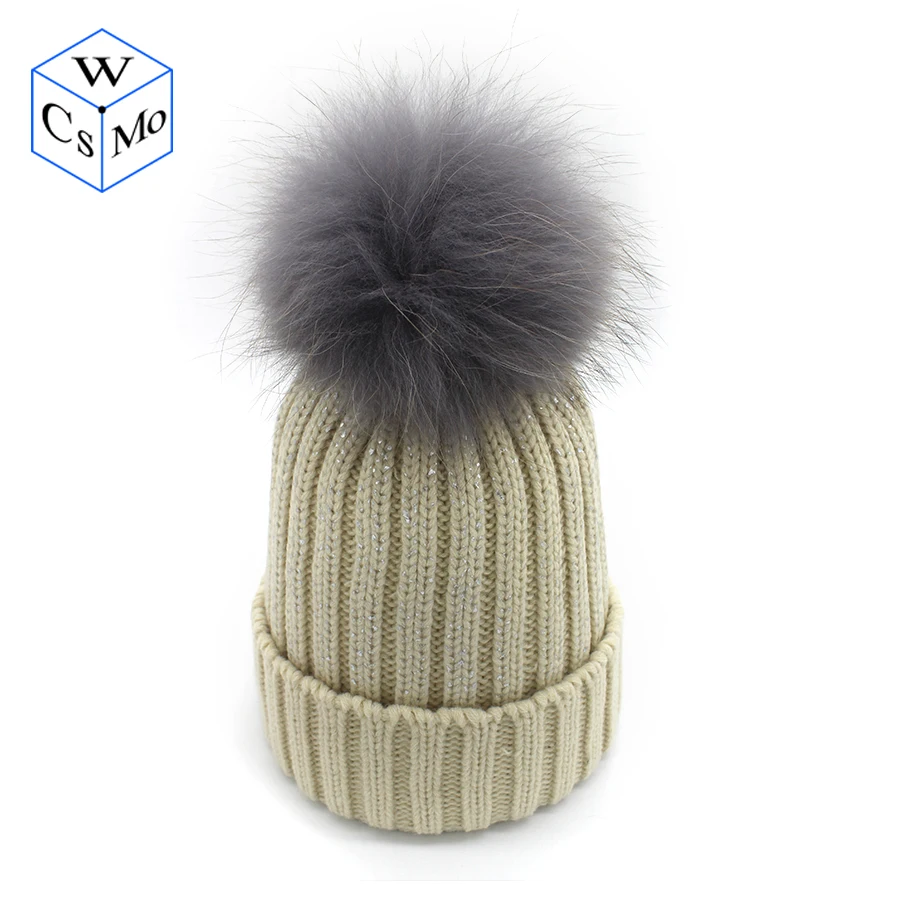 

Новые зимние шапки с помпонами, шапки с настоящим помпоном, подвижные шапки для взрослых женщин и мужчин, теплая вязаная шапка Skullies