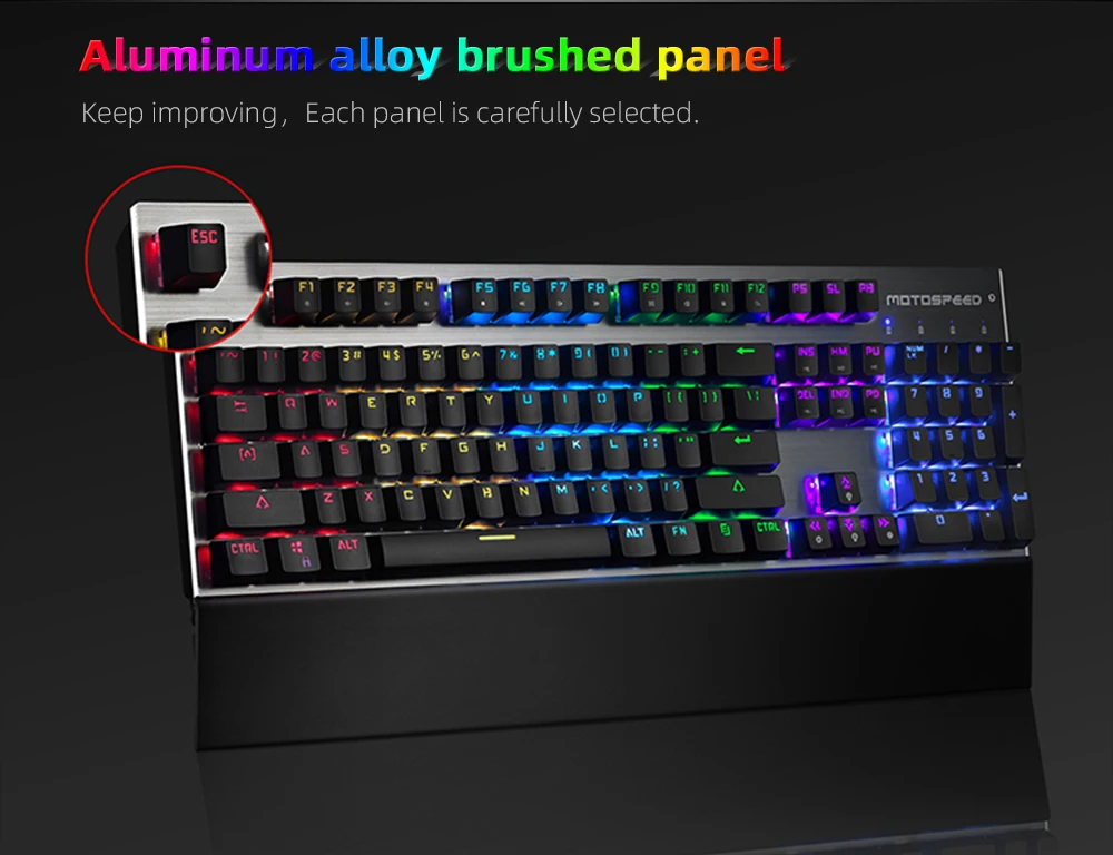Motospeed CK108 игровая механическая клавиатура светодиодный с подсветкой RGB анти-ореолы синий/черный переключатель Проводная клавиатура для компьютерных геймеров