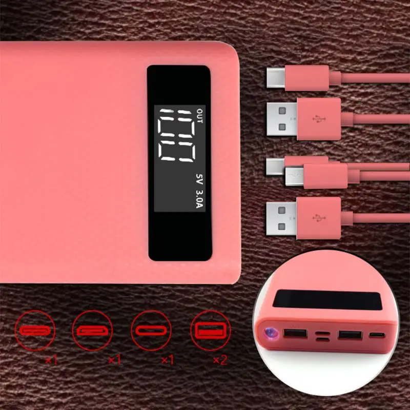 Двойной USB QC 3 0 8x18650 аккумулятор DIY блок питания зарядное устройство для iPhone Xiaomi